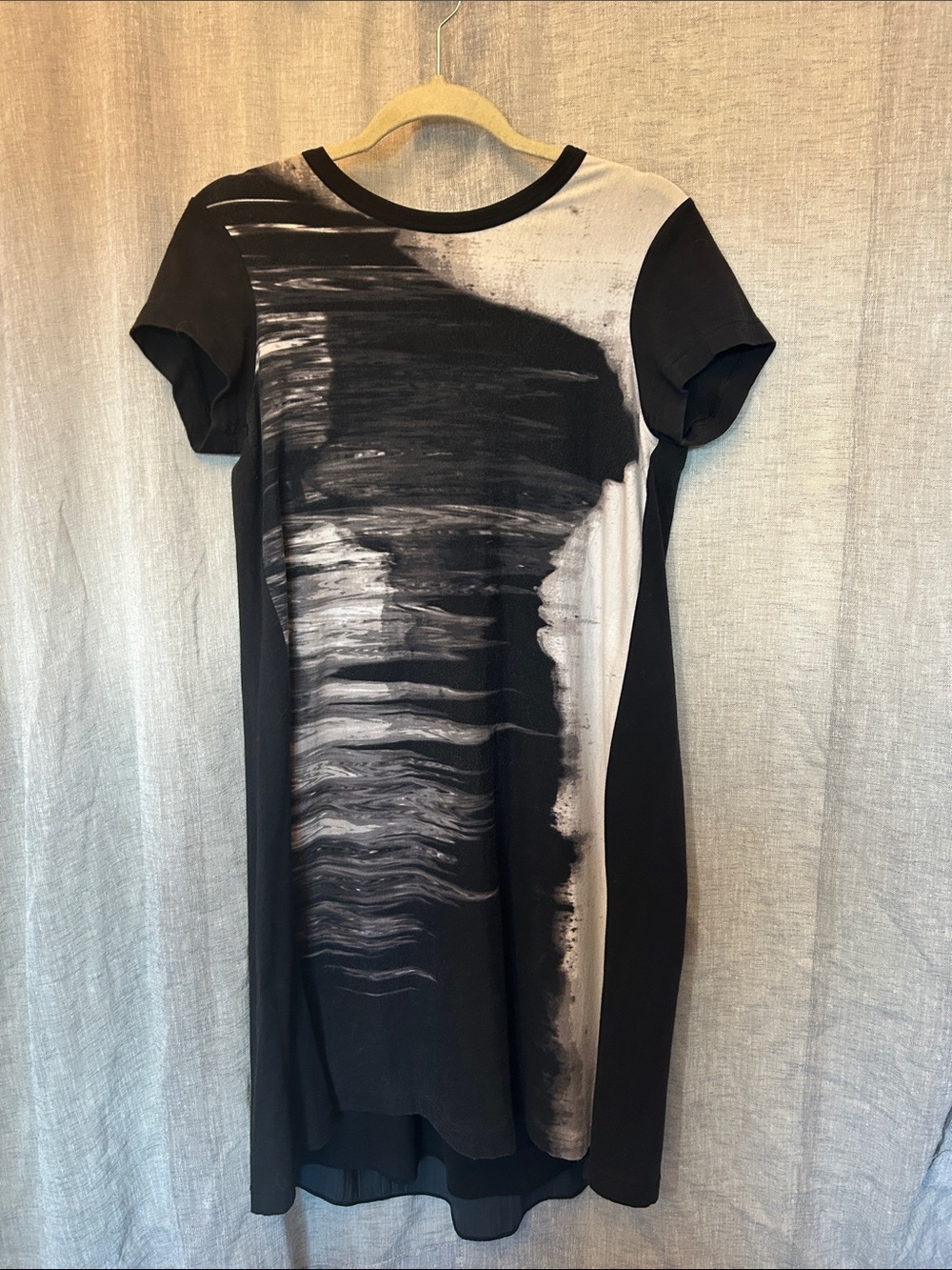Simply Vera Vera Wang Black & White Abstract Short Sleeve Dress
